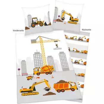 Детское постельное белье Herding Young Collection «Стройка» с великолепным мотивом, цвет bunt