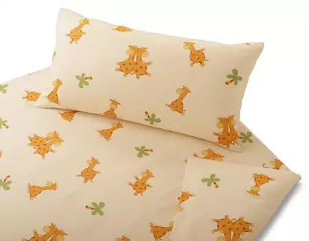 Детское постельное белье из органического сатина Cotonea жираф цвет бело-желтый D0110 размер 40х60 см