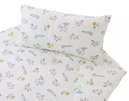Детское постельное белье из органического сатина Cotonea Наволочка Safari однотонная пастельная размер 40х80 см