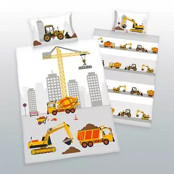 Детское постельное белье Jana Biber 100 х 135/40 х 60 см, стройплощадка Herding