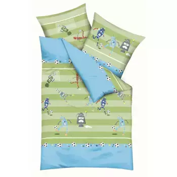 Детское постельное белье Kaeppel «Робо Футбол», роботы играют в футбол, цвет kiwi