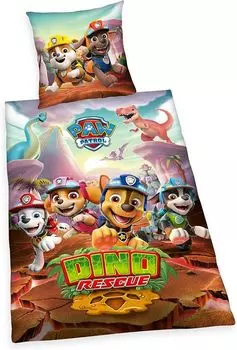 Детское постельное белье Renforc Paw Patrol Dino Rescue, ок. 80x80 см + 135x200 см Paw Patrol.