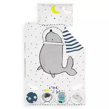 Детское постельное белье Sleepwise 100x135 | Комплект детского постельного белья с 1 наволочкой 40х60 см | комплект детского постельного белья из сверхмягкой микрофибры для девочек и мальчиков на молнии Космическое веселье