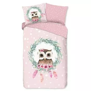 Детское постельное белье сова Good Morning, розовый