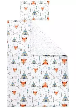 Детское постельное белье ТупТам с рисунком двустороннее постельное белье из 2-х предметов, цвет: лиса с палатками, размер: 135х100 см TupTam