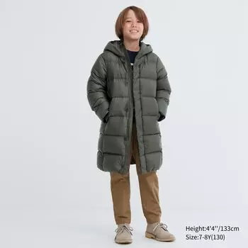 Детское пуховое пальто Uniqlo, оливковый