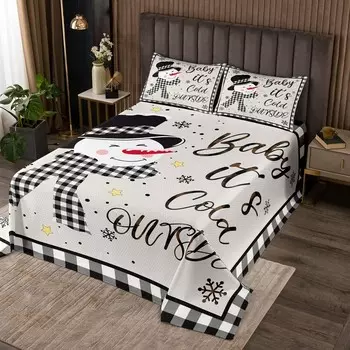 Детское рождественское покрывало со снеговиком размера «queen-size» Manfei, Multi 07