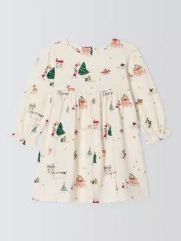 Детское рождественское трикотажное платье John Lewis, разноцветный