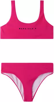 Детское розовое бикини MM6 Maison Margiela с принтом