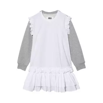 Детское спортивное платье с рюшами MM6 Maison Margiela, цвет Белый