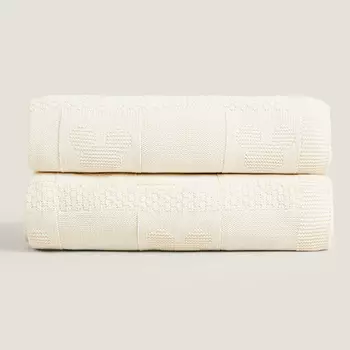 Детское трикотажное одеяло Zara Home Mickey Mouse Disney, кремовый