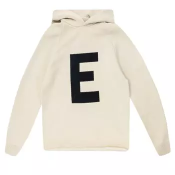Детское вязаное худи Fear of God Essentials Big E, цвет Пшеница