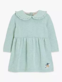 Детское вязаное платье-бабочка John Lewis, голубая бирюза