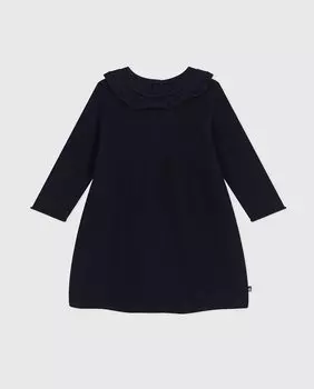 Детское вязаное платье с длинными рукавами Petit Bateau, синий
