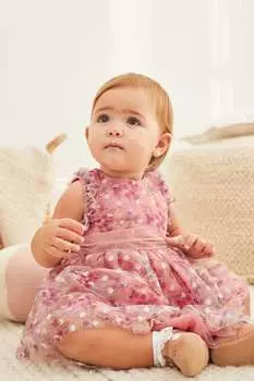 Детское выпускное платье с вышивкой Next, розовый