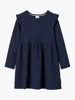 Детское жаккардовое платье в полоску в виде сердечка Polarn O. Pyret, синий