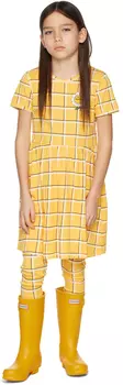 Детское желтое платье в клетку Mini Rodini