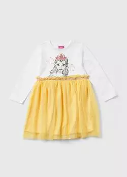 Детское желтое сетчатое платье Disney Princess Belle (3–9 лет), желтый