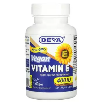 Deva Vegan Vitamin E with Mixed Tocopherols 400 IU 90 Vegan Caps