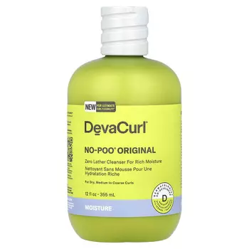 DevaCurl, No-Poo Original, очищающее средство без пены, для сухих, средних и жестких локонов, 355 мл (12 жидк. Унций)