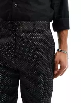 Devils Advocate черные узкие костюмные брюки с узором