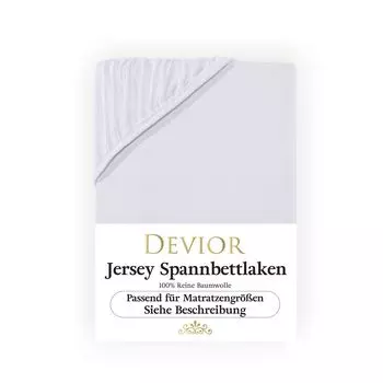 Devior Jersey Topper простыня 180х200 - 200х200 см белая простыня 100% хлопок высота матраса до 10см резинка