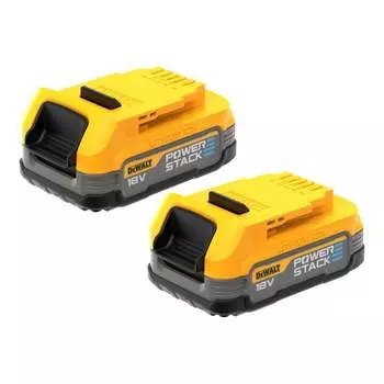 DeWalt 18V XR Powerstack, комплект из 2 шт. со сменной батареей, 1,7 А·ч, с аккумуляторной технологией «мешочек» DCBP034E2-XJ