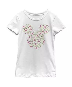 Девчачий Микки & Детская футболка с силуэтом яйца Друзья Disney, белый
