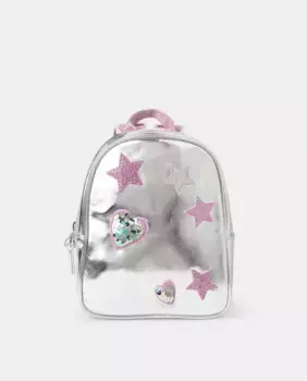Девчачий рюкзак с нашивками Kids El Corte Ingls, серебряный