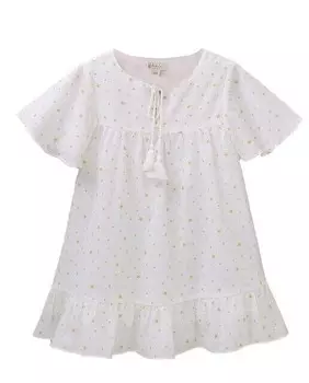 Девичье платье со звездным принтом Dadati, белый