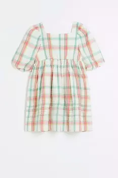 Девичье свободное платье в клетку River Island, розовый