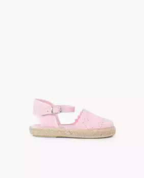 Девичьи ажурные эспадрильи с пряжкой Pisamonas, цвет Rosa