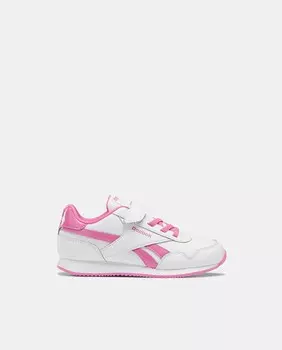 Девичьи низкие белые кроссовки с розовыми деталями Reebok, белый