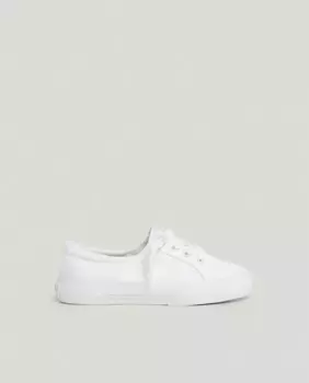 Девичьи парусиновые кроссовки с усиленной подошвой Pepe Jeans, белый