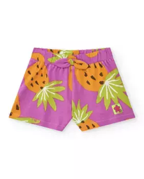 Девичьи шорты с принтом и декоративным бантом Tuc tuc, пурпурный