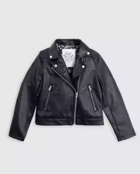 Девичья байкерская куртка в черном цвете IKKS, чёрный
