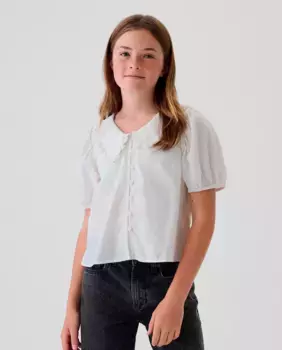 Девичья блузка с пуговицами Gap, белый