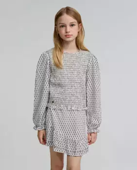 Девичья блузка с пышными рукавами и рюшами по низу Scalpers, многоцветный