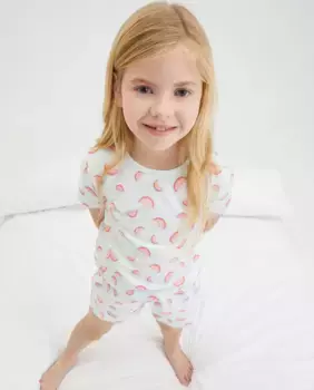 Девичья короткая пижама с арбузным принтом Cotton Juice, синий