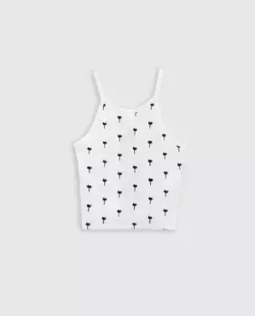 Девичья майка с пальмами IKKS, белый