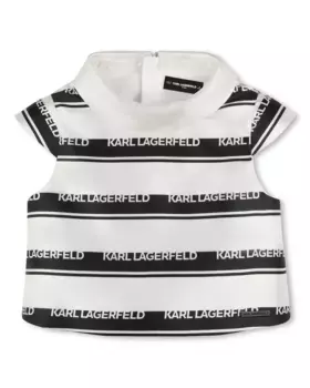 Девичья полосатая блузка с коротким рукавом Karl Lagerfeld Kids, многоцветный