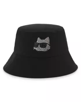Девичья рыбацкая шапка 100% хлопок Karl Lagerfeld Kids, чёрный
