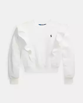 Девичья толстовка с рюшами Polo Ralph Lauren, белый