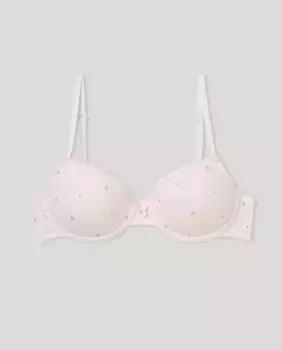 Девичий бюстгальтер на косточках с принтом звезды Cotton Juice, цвет Rosa