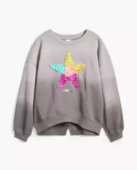 Девичий градиентный свитшот Desigual, светло-серый