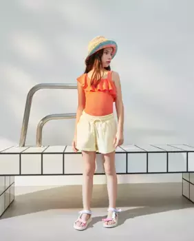 Девичий купальник с ассиметричным вырезом Kids El Corte Ingls, коралловый