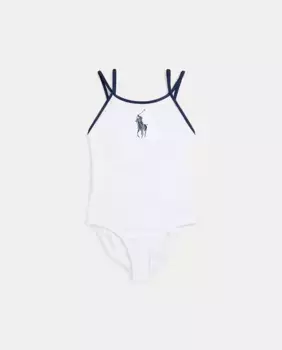 Девичий купальник с большим полипропиленом Polo Ralph Lauren, белый