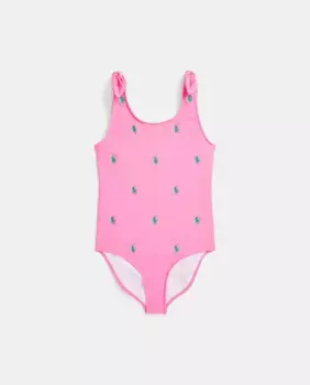 Девичий купальник с множественной вышивкой Polo Ralph Lauren, цвет Rosa