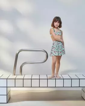 Девичий саронг с юбкой с принтом в фантазийном исполнении Kids El Corte Ingls, белый