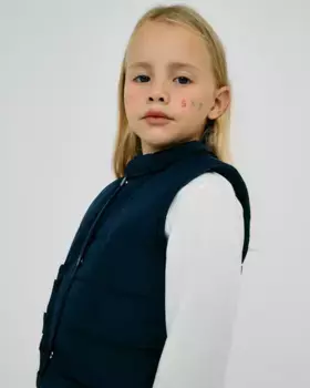 Девичий стеганый жилет с флисовой подкладкой Zippy, тёмно-синий